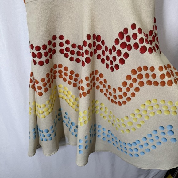 Eva Franco Dress Womens 10 Multicolor Polka Dot Fit & Flare V Neck Knee Length - Picture 5 of 11